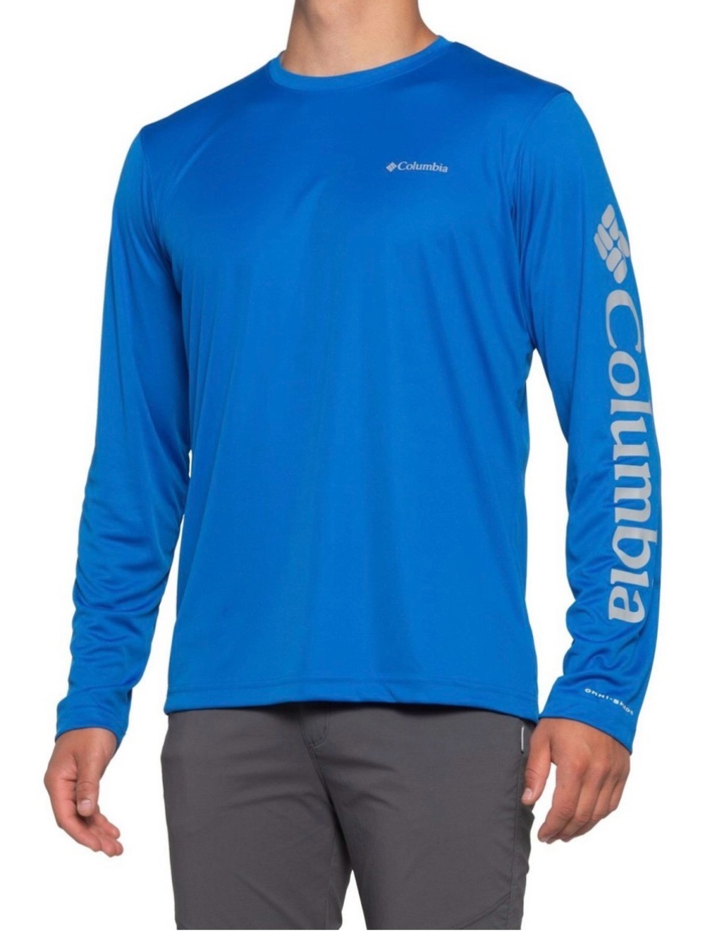Columbia XL Bright Blue Long Sleeve Logo Shirt